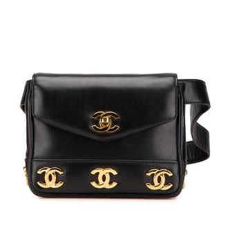 Chanel Pre-owned Leather chanel-bags - Dames - Pre-owned - Zwart - Maat: ONE Size Leer