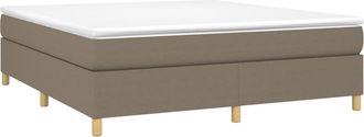 vidaXL Vidaxl - Cama Box Spring Con Colch&oacute;n Tela Gris Taupe 180x200 Cm