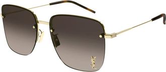 Saint Laurent Goud/bruin verduisterde zonnebril SL 312 M - Dames - Zonnebrillen - Geel - 58 MM - Accessoires