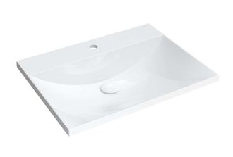 Omnires Omnires - Lavabo 60x46 Cm, Sin Rebosadero, Con Agujero Para Grifo, Blanco Naxosf600bp