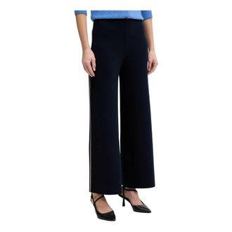 Benetton Wijde broek - Dames - Wijde Broeken - Blauw - XL - Polyester - Broeken