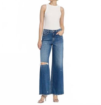 Flying Monkey High Rise Wide Leg Jeans In Blithe
