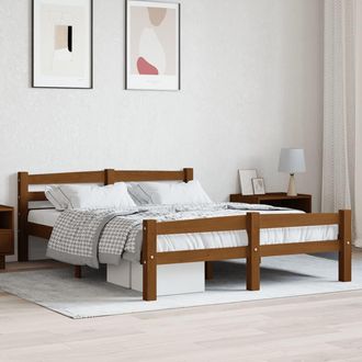 vidaXL Vidaxl - Estructura Cama Sin Colch&oacute;n Madera Pino Marr&oacute;n Miel 140x200 Cm
