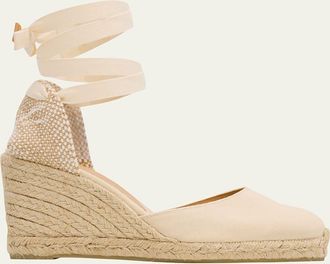 Castaner Carina Canvas Ankle-Wrap Wedge Espadrilles