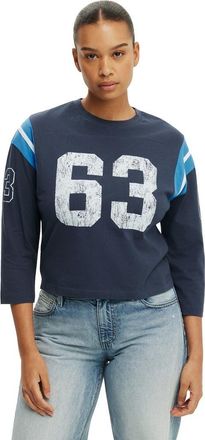 Cotton On Womens 3/4 Sleeve Graphic Tee in 63 Collegiate Navy at Nordstrom, Size Xx-Small