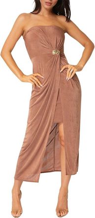 Bebe Strapless Twist Waist Maxi Dress