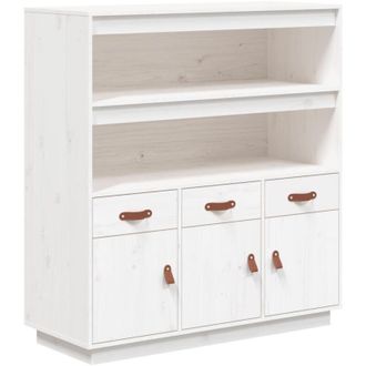 vidaXL Vidaxl - Aparador Alto Madera Maciza De Pino Blanco 100x40x108,5 Cm