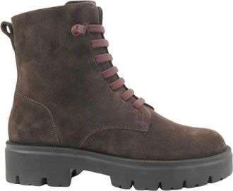 Geox Klargena Veterlaars - Dames - Veterlaarzen - Bruin - 36 EU - Leer - Schoenen