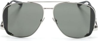 Saint Laurent Eyewear Leon pilot-frame sunglasses - unisex - Metal - 59 - Silver