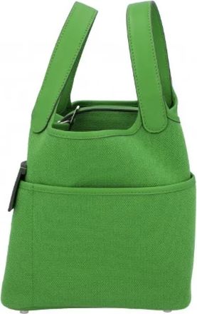 Herm&egrave;s Tweedehands leren handtassen - Dames - Vintage Handtas - Groen - ONE Size - Leer - Vintage