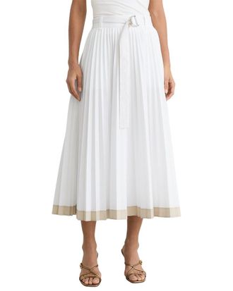 Reiss Allora Pleated Belted Midi Skirt