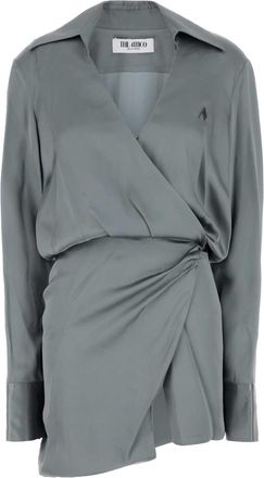 The Attico Grey Satin Mini Dress