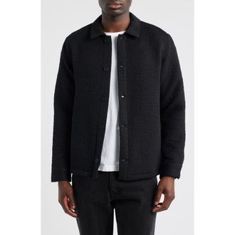 Wax London Rockley Quilted Overshirt in Black at Nordstrom, Size Xx-Large