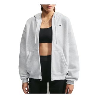 Nike (WMNS) Nike Studio Fleece Medium Weight Oversized Hoodie Birch Heather Black IM8084-051