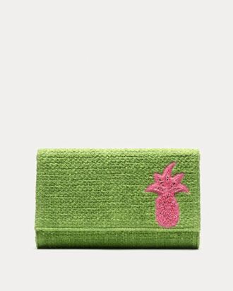 Frances Valentine Womens Pineapple Clutch Bag In Green
