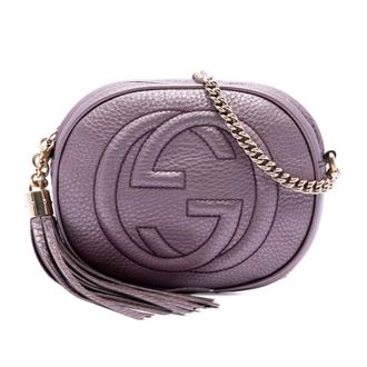 Gucci Pre-owned Gucci Mini Metallic Pebbled Calfskin Soho Chain Crossbody Ladies SHI90JSNL6ZSILBD