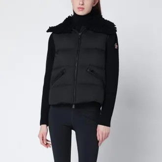 Moncler Black padded wool cardigan