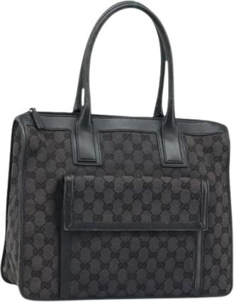 Gucci Pre-owned GG Canvas Handtas - Dames - Vintage Handtas - Zwart - ONE Size - Leer - Vintage