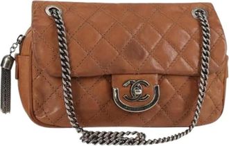 Chanel Pre-owned Vintage Schoudertas - Dames - Vintage Schoudertas - Bruin - ONE Size - Leer - Vintage