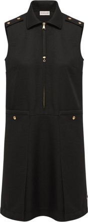 Moncler Moncler Wool Gabardine Shirt Dress, Women, Black, Size: 38