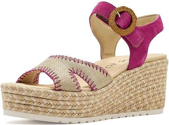 Naot Majorca Womens Wedge Shoes Fuchsia Suede/Linen Raffia : EU 41 (US Womens 10) M, Leather/Suede