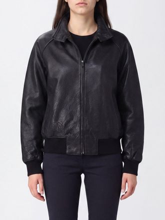 STUDIO NICHOLSON Harrington Leather Zip-Up Jacket with High Neck
