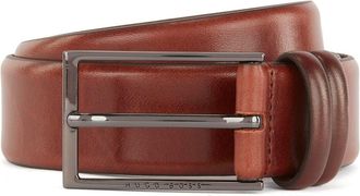 HUGO BOSS Mens Accessories Leather Pin Buckle Belt in Medium Brown - Size 85 cm