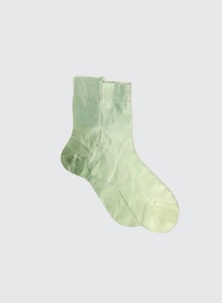 Maria La Rosa Womens Laminated Ribbed Socks In Sage
