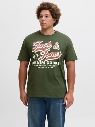 Jack & Jones Plus Size T-Shirt JJELOGO TEE SS ONECK 2 COL AW25 NOOS PLS, Herren, Gr. 4XL, bunt (duffel bag), Jersey, Obermaterial: 100% Baumwolle, JACK & JONES PLUSSIZE, bed