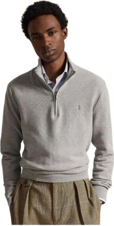 Polo Ralph Lauren Jersey de punto con media cremallera y cuello camionero - Knitwear - Hombre - Gris - XS