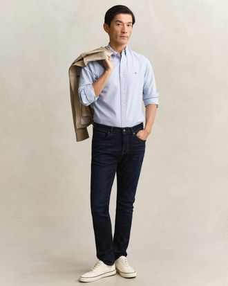 GANT Mens 962 Slim Fit Jeans in Navy Cotton - Size 34W/32L