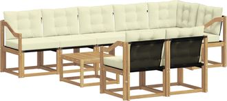 vidaXL Conjunto De Sof&aacute;s De Exterior 9 Uds. Blanco Y Crema Vidaxl