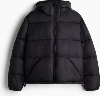 H&M Wasserabweisende Pufferjacke in Loose Fit - Schwarz
