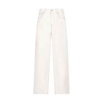 Jacquemus Wide Jeans, male, White, W33, Classic Straight Leg Trousers