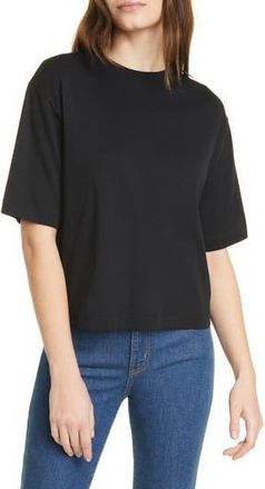 Vince Wide Sleeve Crop Pima Cotton Tee in Black at Nordstrom Rack, Size X-Small