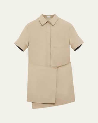 Loewe Wrapped Short-Sleeve Shirtdress
