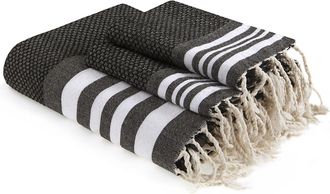Febronie Fouta set de ba&ntilde;o (1+2) algod&oacute;n 100x200 negro