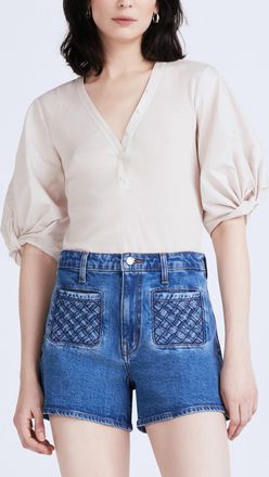 Derek Lam Luna High Rise Short In Blue