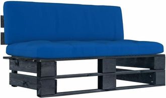 vidaXL Sof&aacute; Central De Palets De Jard&iacute;n Madera Pino Impregnada Negro Vidaxl