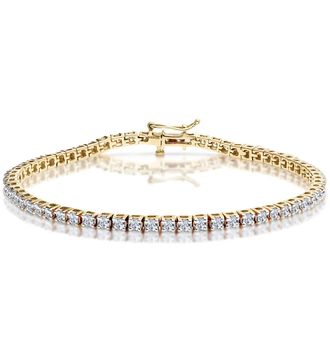 The Diamond Store 3ct Diamond Tennis Bracelet Claw Set in 9K Yellow Gold