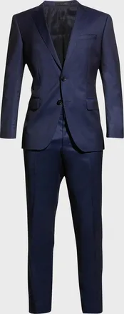 BOSS Men & apos;s Wool Basic Two-Piece Slim Fit Suit, Blue