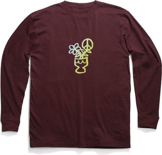 Stance Scribbles Long Sleeve Cotton Graphic T-Shirt in Wine at Nordstrom, Size Small