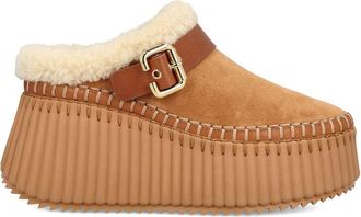 Chlo&eacute; Brown Nama Wedge Mules