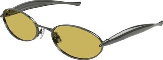 Bottega Veneta Zonnebril Gunmetal/Geel
