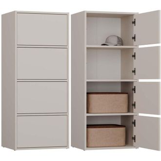 Topeshop Alma - Com&ograve; alto a 4 ante con apertura tip-on - Beige cashmere