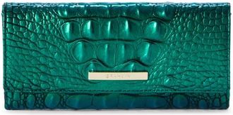 Brahmin Cordelia Croc Embossed Leather Wallet in Mystic Green Melbourne at Nordstrom