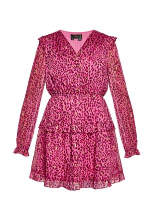 Faina Jurk Dames Roze Veelkleurig