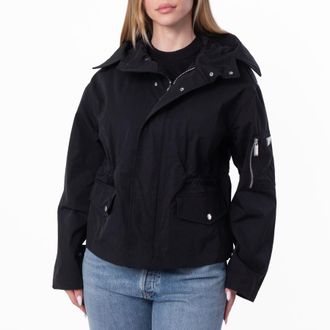 Burberry Nylon Cotton Short Hooded Parka, Size X-Small