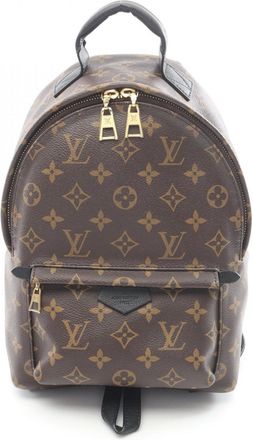 Louis Vuitton Black Brown Monogram Coated Canvas Leather Backpack (Pre-Owned)