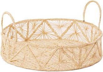 Coro Cora Large Round Tray with handles in Natural at Nordstrom